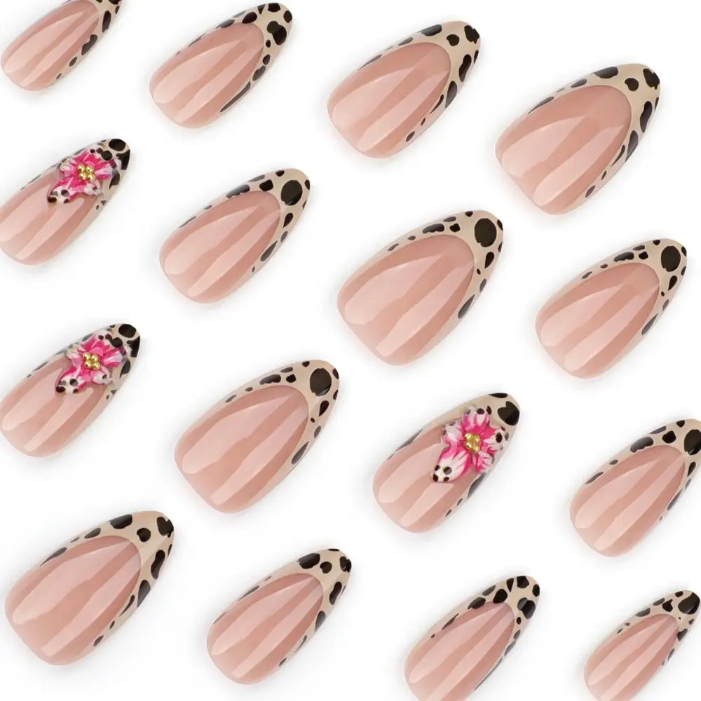 Manicure Long Almond and Ballerina False Nails Cat Eye Leopard Press on Nails Stars Detachable Fake Nials DIY
