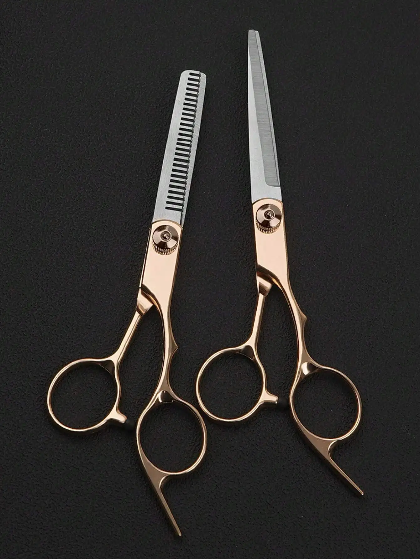 

Professional Rose Gold Hair Scissors Set, Barber Hair Cutting & Thinning Shears, Durable Stainless Steel Hair Styling Tools
