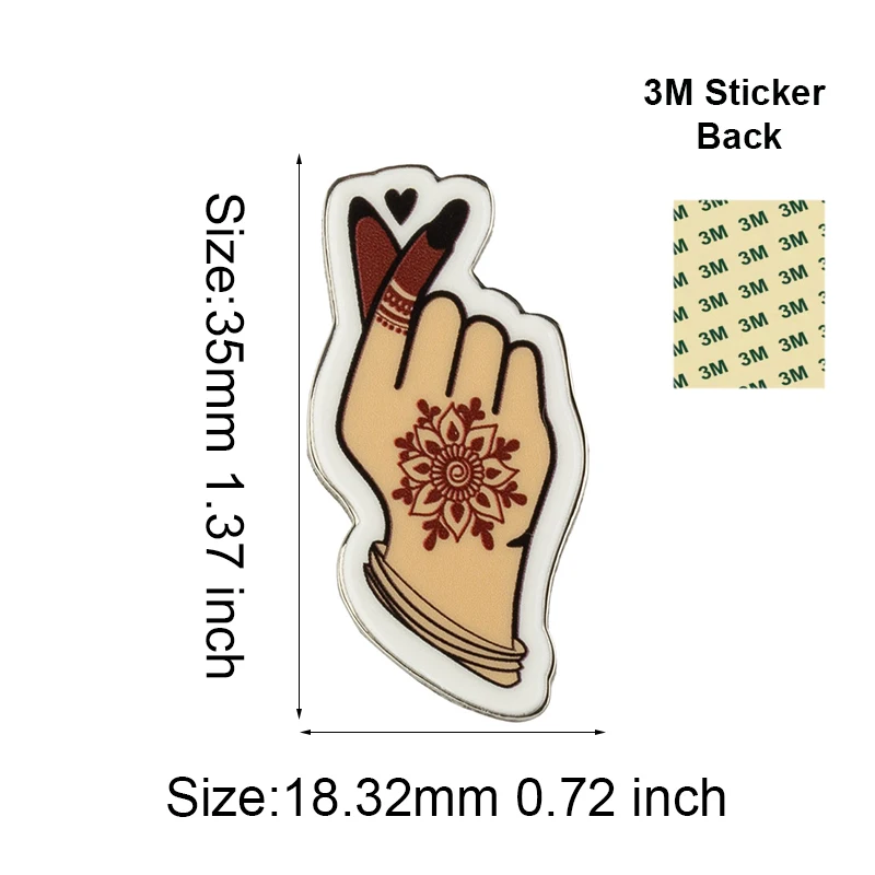1-100PCS Mobile Phone 3M Sticker Badge Metal Pin Broooches Pins