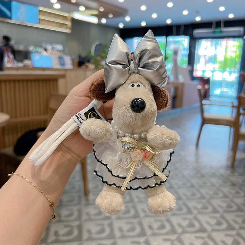 Nuevo ramo de gasa tutú de peluche chef perro llavero de coche cachorro de dibujos animados muñeca bolsa adorno chica