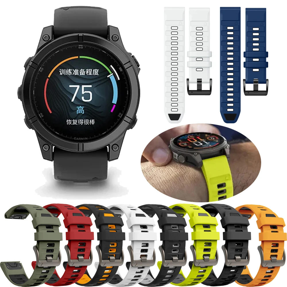 Solar QuickFit Silicone Watch For Garmin Instinct 2X Strap Watchband 26mm 22mm Fenix 6X 6 Pro 5X 5 Plus 7X 7 Official Bracelet