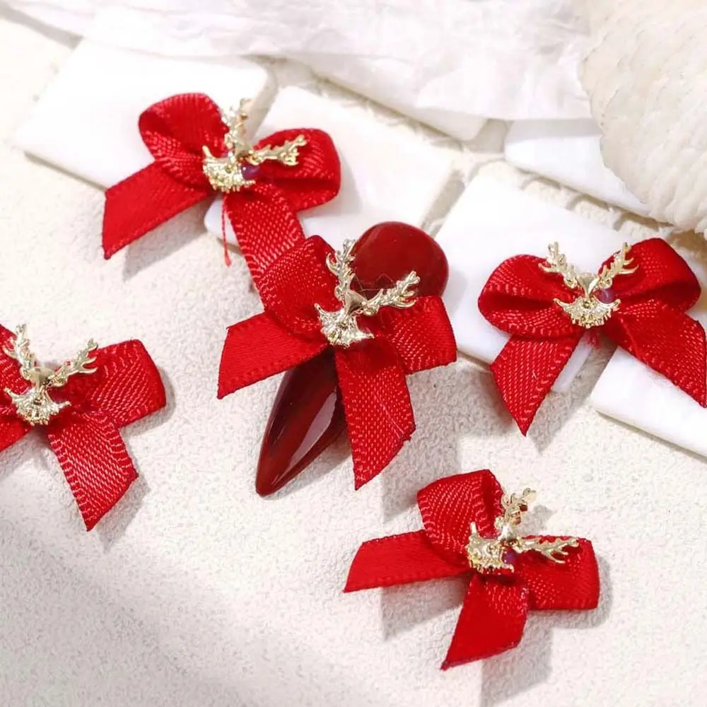 Ornement d'ongles, accessoires de manucure, perceuses à ongles de noël, bijoux d'ongles 3D, décorations d'ongles de noël, nœud, strass