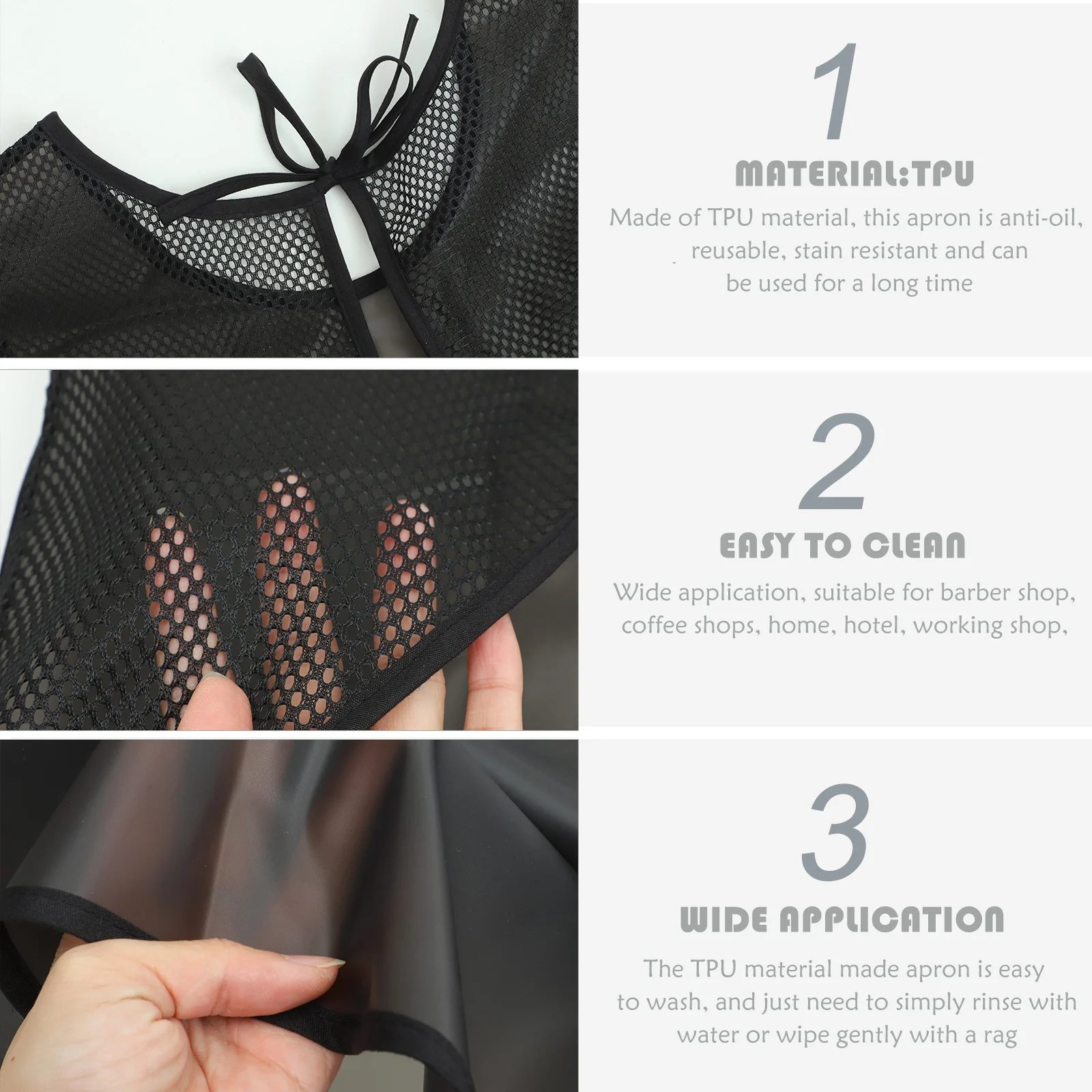 

1pc Waterproof TPU Aprons White 88cm Long Anti Oil Reusable for Men Women Barber Salon Smock Hair Stylist Hairdressing