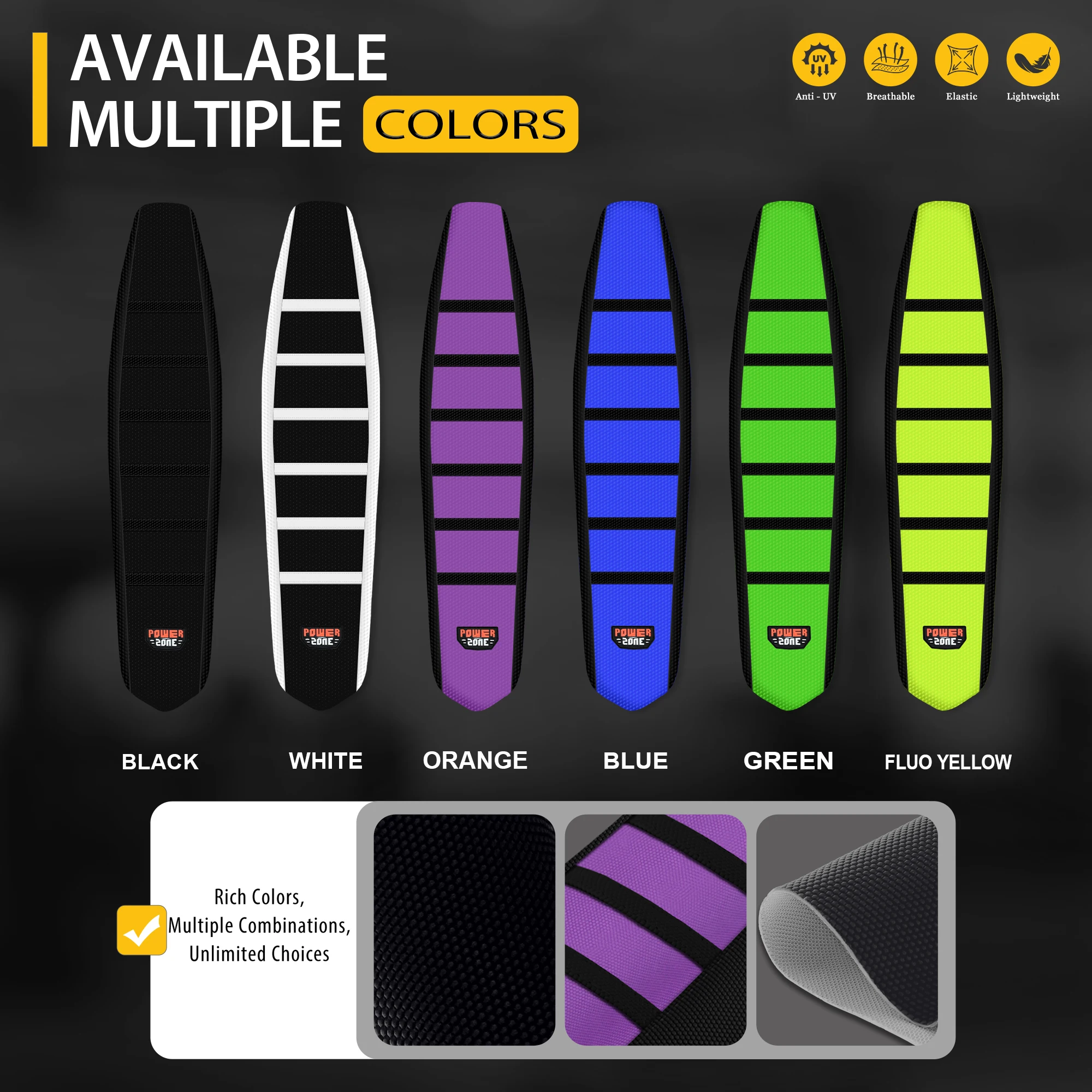 SPACE Universal Ribbed Motorcycle Dirt Bike Seat Cover For KTM SX EXC YZ CRF Waterproof Non-slip Motocross Bike Accessories