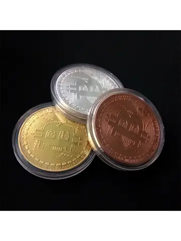 Gold Plated Bitcoin Coin Collectible Art Collection Gift Physical commemorative Casascius Bit BTC Metal Antique Imitation