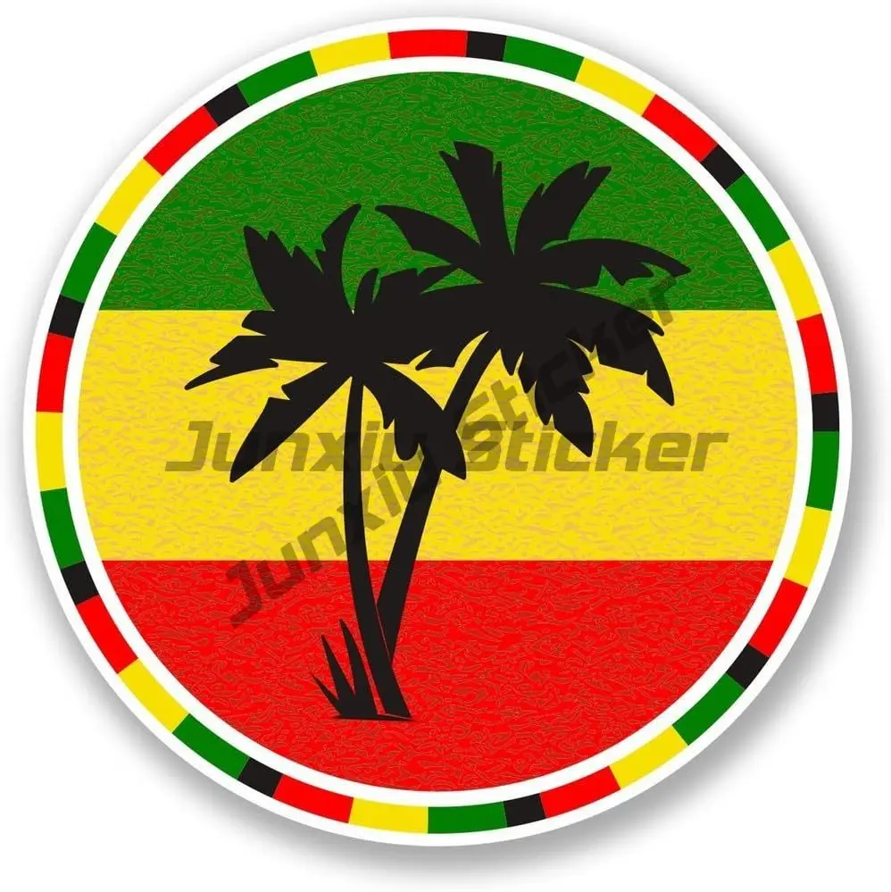 Rasta Ethiopian Flag Reggae Roots Rastafarian Jamaica Vinyl Waterproof Sticker Decal Car Laptop Wall Window Bumper Sticker