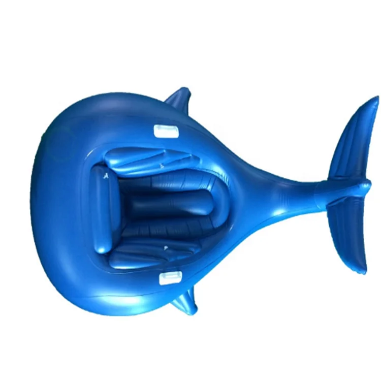 Blue fish mattress inflatable Whale float water buoy Island rafts for fun