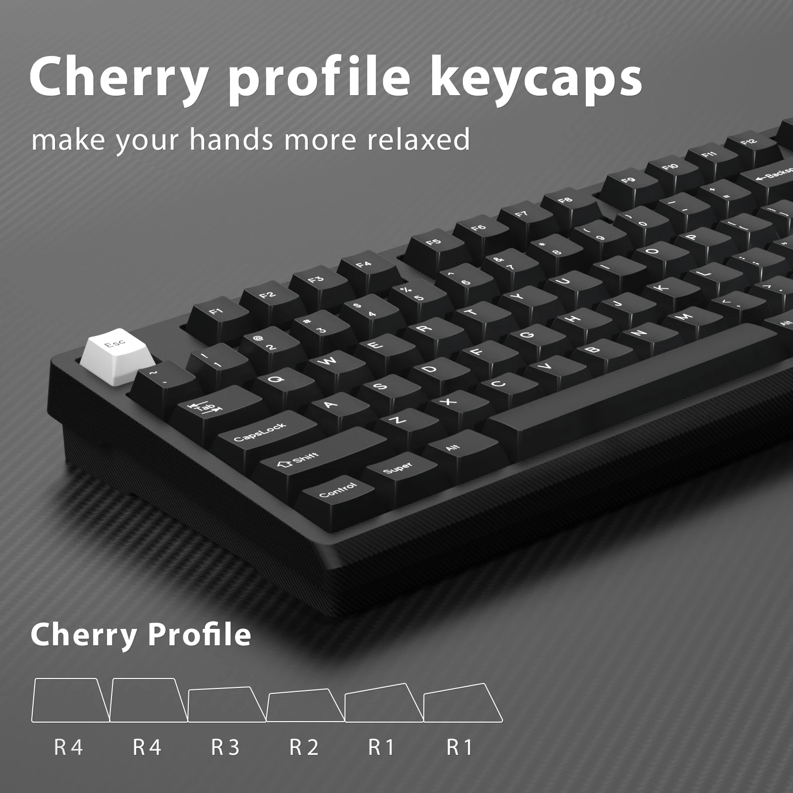 Imagem -02 - Kbdiy-gmk Wob Keycaps Conjunto para Teclado Mecânico Double Shot Perfil Cereja Switches mx Iso Preto 176 Teclas Conjunto 61 68