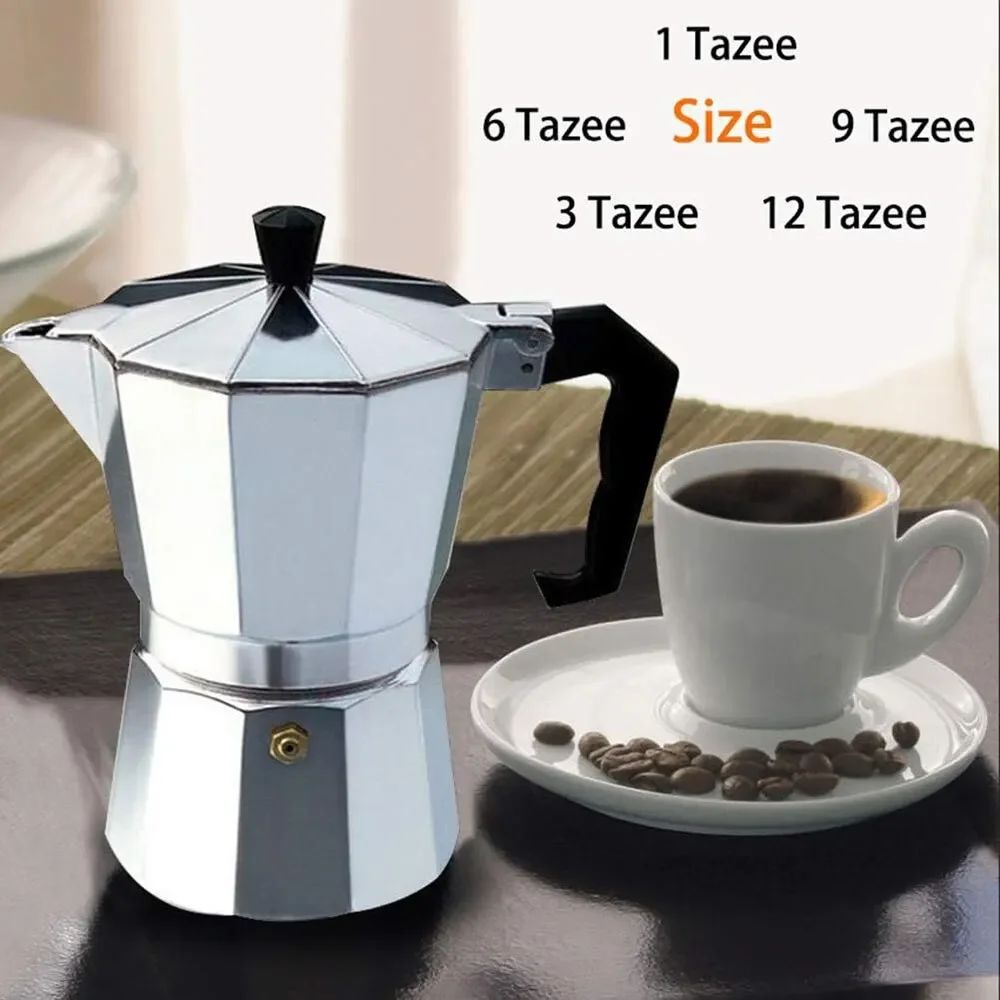 Tetera de café octogonal de aluminio, tetera Moka italiana para el hogar, oficina, hogar, viaje, vajilla para acampar al aire libre, equipo