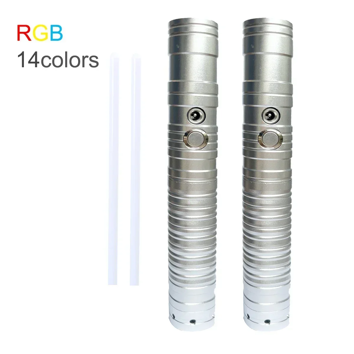 

Lightsaber RGB 7 Colors Metal Handle Double-edged Change Heavy Dueling Sound Two In One Light Saber Cosplay Stage Props Toys