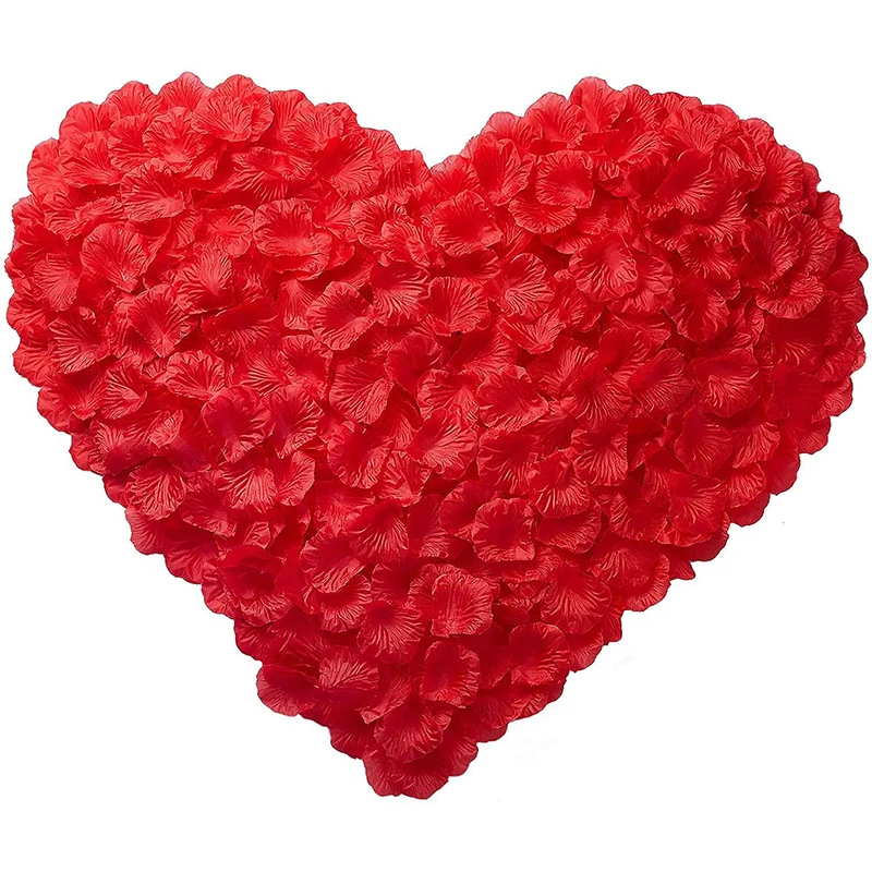 3000/100Pcs 4.5cm Artificial Fake Rose Petals Red Simulation Silk Rose Petal For Valentines Day Wedding Party Romantic Decor