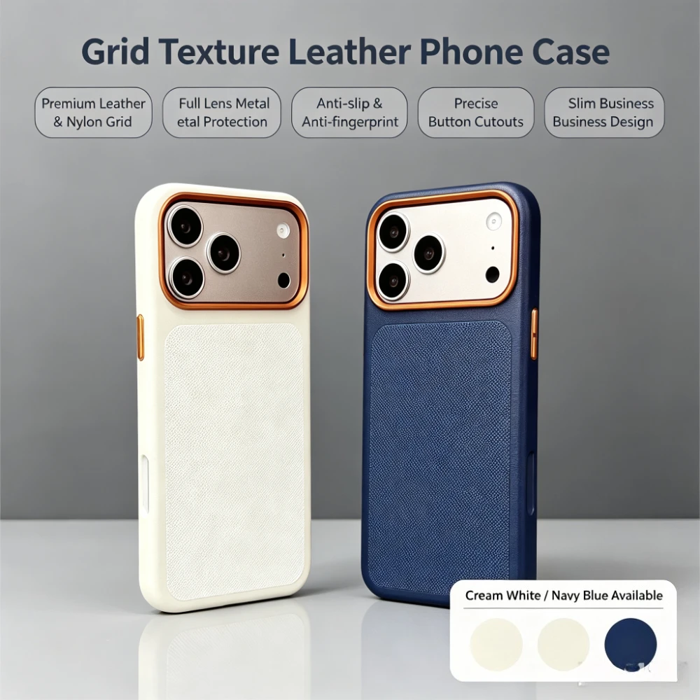 Business Luxury Technology Fabric Texture Case For iPhone 18 Pro 17 Pro for Magsafe Alloy Lens Button Shockproof Protector Cover