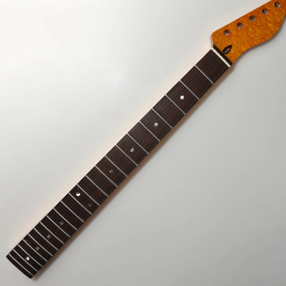 22 Frets High Gloss Yellow Color Birdseye Maple Rosewood Fretboard Tlcaster Guitar Neck  for Electric Guitar