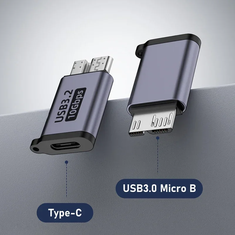 マイクロ B USB C 3.0 オス - タイプ C メス アダプタ Type-C USB3.0 マイクロ B コネクタ、外部ハードドライブ ディスク HDD ケーブル アダプタ用