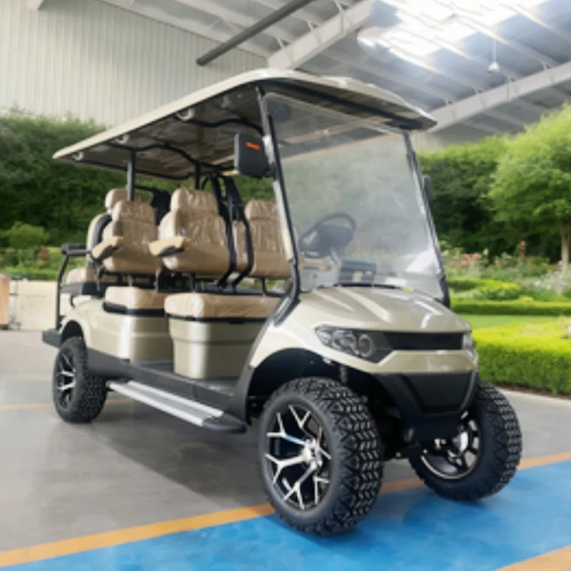 Electric Golf Cart Off-Road Golf Buggy Lithium Battery Powered 60/72V With Brown High-End Seats With Armrests Gear Adjustment