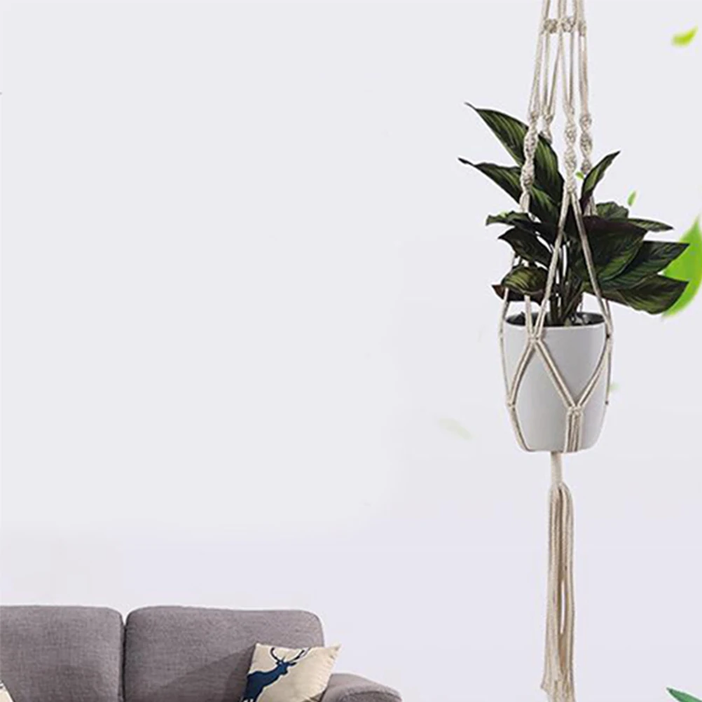 

Flower Pot Rope Woven Hanging Ropes Planter Net Basket Indoor Plants