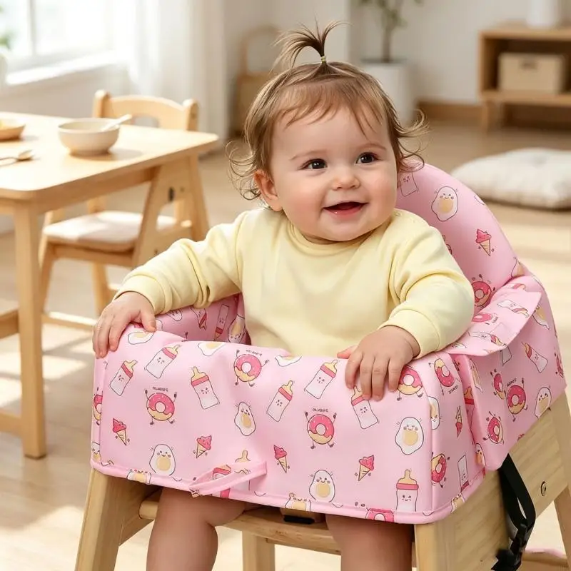 portable-feeding-chair-cover-with-padded-back-and-side-panels-storage-pockets-toy-hangers-and-machine-washable-care