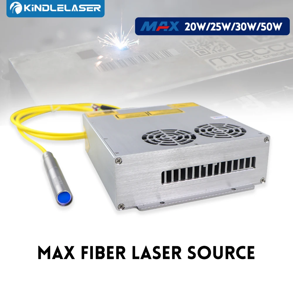 

KINDLELASER Original Max Fiber Laser Source 20W 25W 30W 50W 1064nm For Metal Engraving Marking Machine Small Size Big power