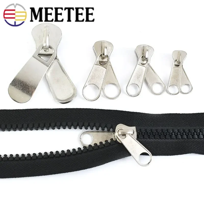 5/10/20Pcs 5# 8# 10# Zipper Slider Puller for Resin Zippers Tape Double Sided Pull Tab Zip Head Bag Tent Clothew Sew Accessories