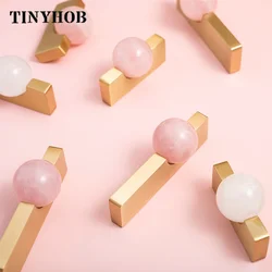 White Crystal Ball+Brass Furniture Handles Cupboard Drawer Pull Kitchen Cabinet Knobs Wardrobe Hardware Drop Shipping Available