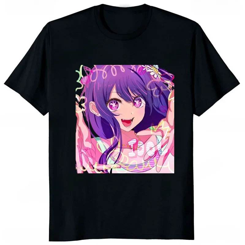 Cute Ai Hoshino Oshi No Ko Idol Cotton T Shirts Casual O-neck Tee-shirt Japanese Anime Graphic Short Sleeve Unisex Tee Hipster