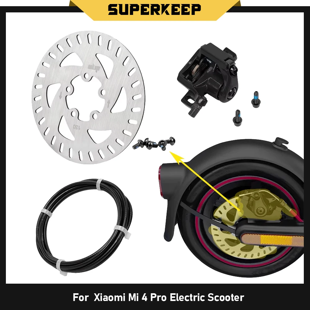 

4 Pro 130mm Rotor Brake Disc for Xiaomi Mi 4 Pro Electric Scooter Aluminum Alloy Disc Brake Caliper Line Cable Durable Parts