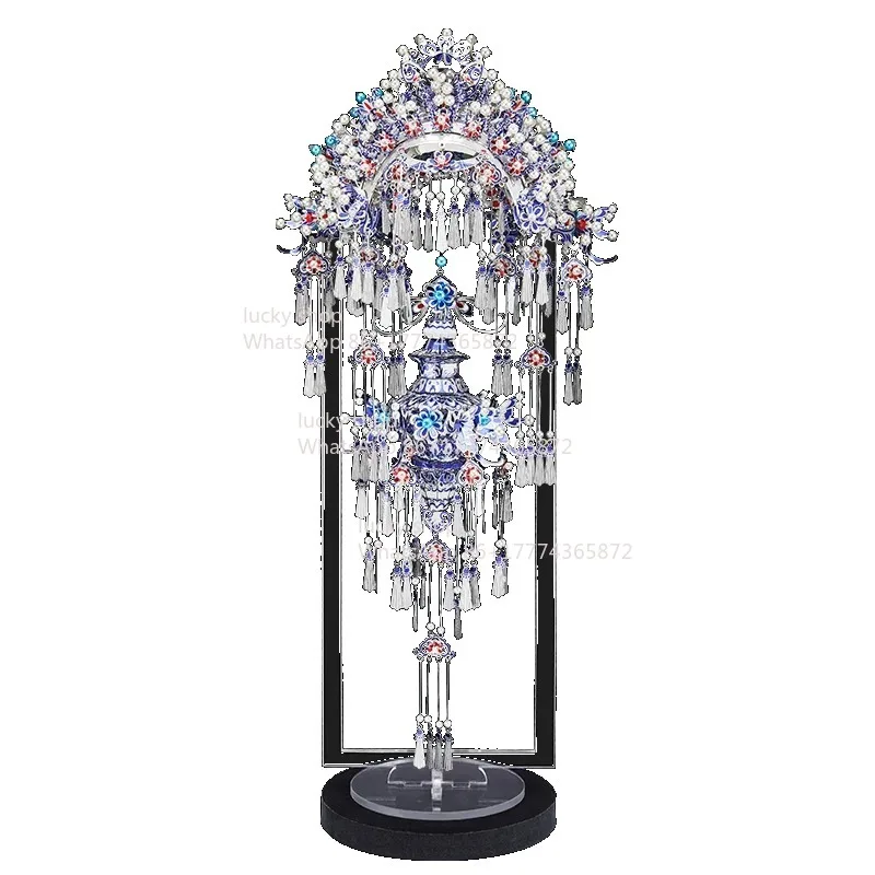 

Blue and White Porcelain Tassel Ornament Chinese Traditional Decor