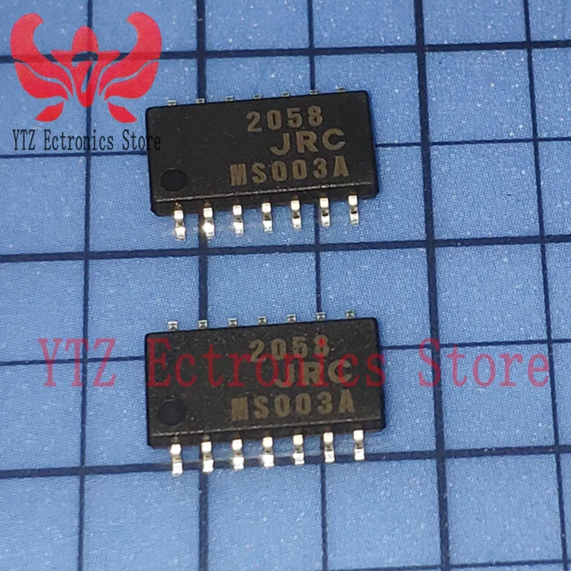 5PCS 2058 NJM2058M NJM2058 SOIC QUAD OP-AMP, 6000 uV OFFSET-MAX, 14 Pin Plastic SMT