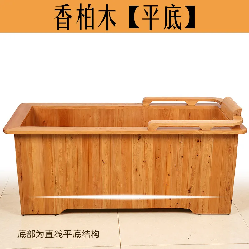 Yjq solid wood bath wooden bucket bathtub commercial curve bottom adult bath bucket basin thickened