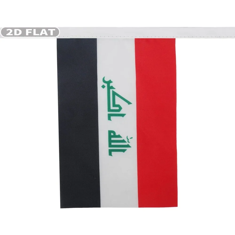 2D FLAT 18pcs Iraq Bunting Banner 14x21cm- Traditional Red, Black