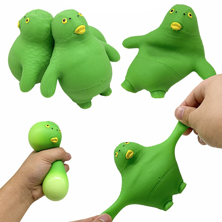 

Decompression Green Headed Monster Fish Vent Tpr Soft Glue Slow Rebound Doll Toy Cute Funny Trick Gift Fidget Stress Toys