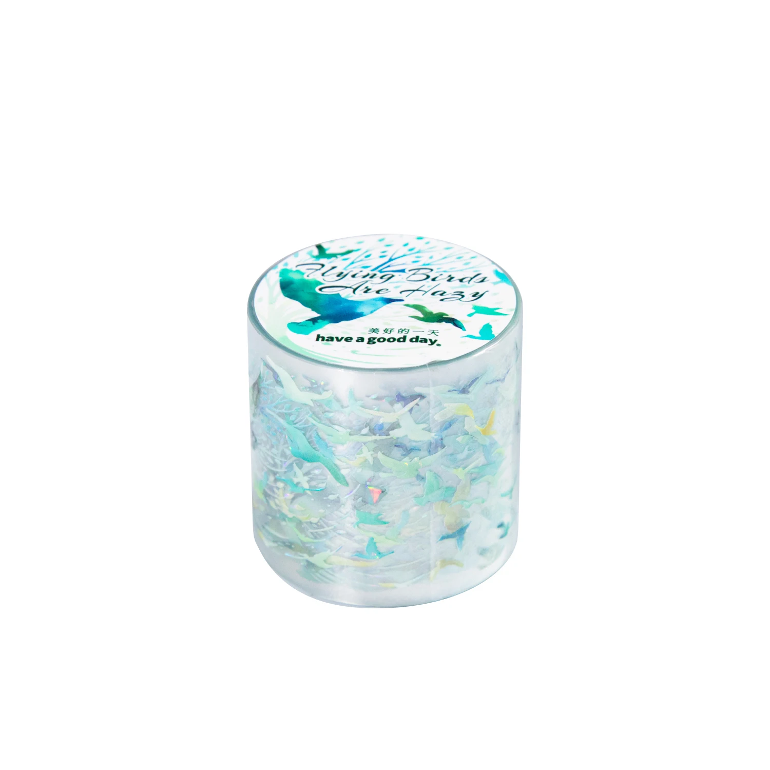 JIANWU 40mm * 200cm oiseaux volants sont brumeux série oiseaux colorés paysage matériel Collage PET bande créative Journal papeterie