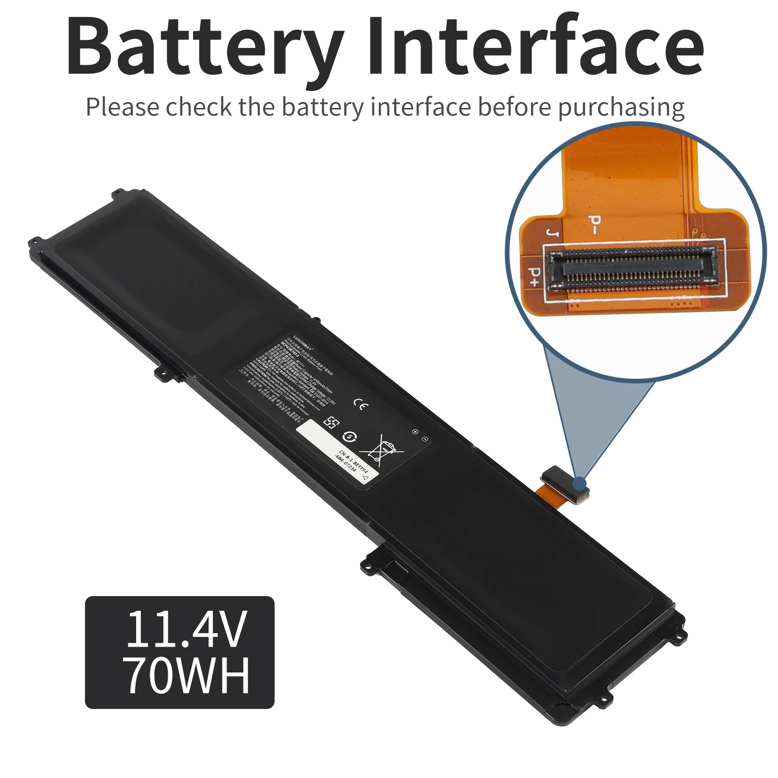 LUSONBAY 70Wh BETTY4 Battery Replacement for Razer Blade 2016 14