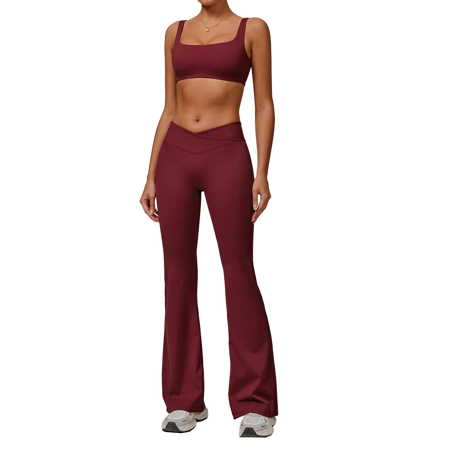 

Универсальный повседневный комплект Maxdutti Naked для женщин с высокой талией и широкими штанинами, с эффектом похудения, для занятий спортом, бега и фитнеса