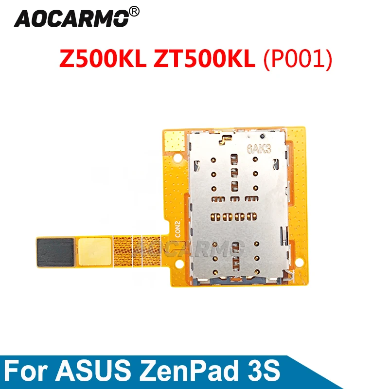 

Aocarmo SIM Card Reader Tray Slot Holder Flex Cable For ASUS ZenPad 3S P001 Z500KL ZT500KL Replacement Parts