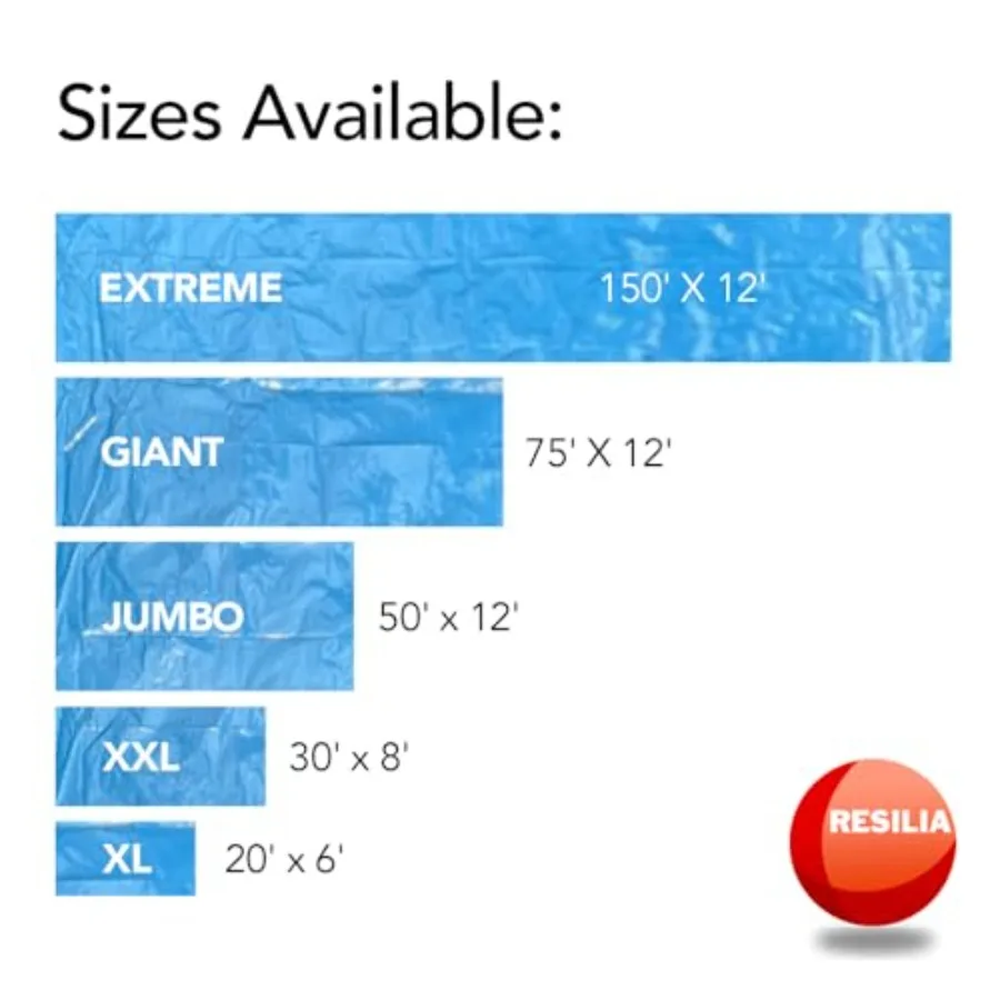 Super Slip Lawn Water Slide XL 20 Feet Long x 6 Feet Wide for Adults and Teens Powder Blue with Hold Steady Stakes Made in The