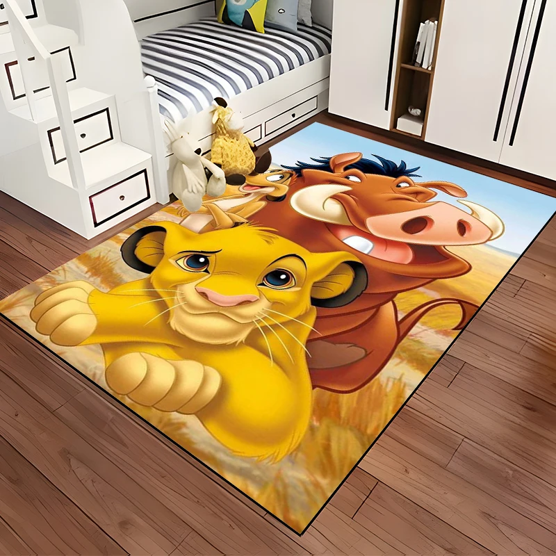 Alfombras de área grande con dibujos animados de Disney, El Rey León, alfombras para el hogar, sala de estar, dormitorio de niños, sofá, felpudo,