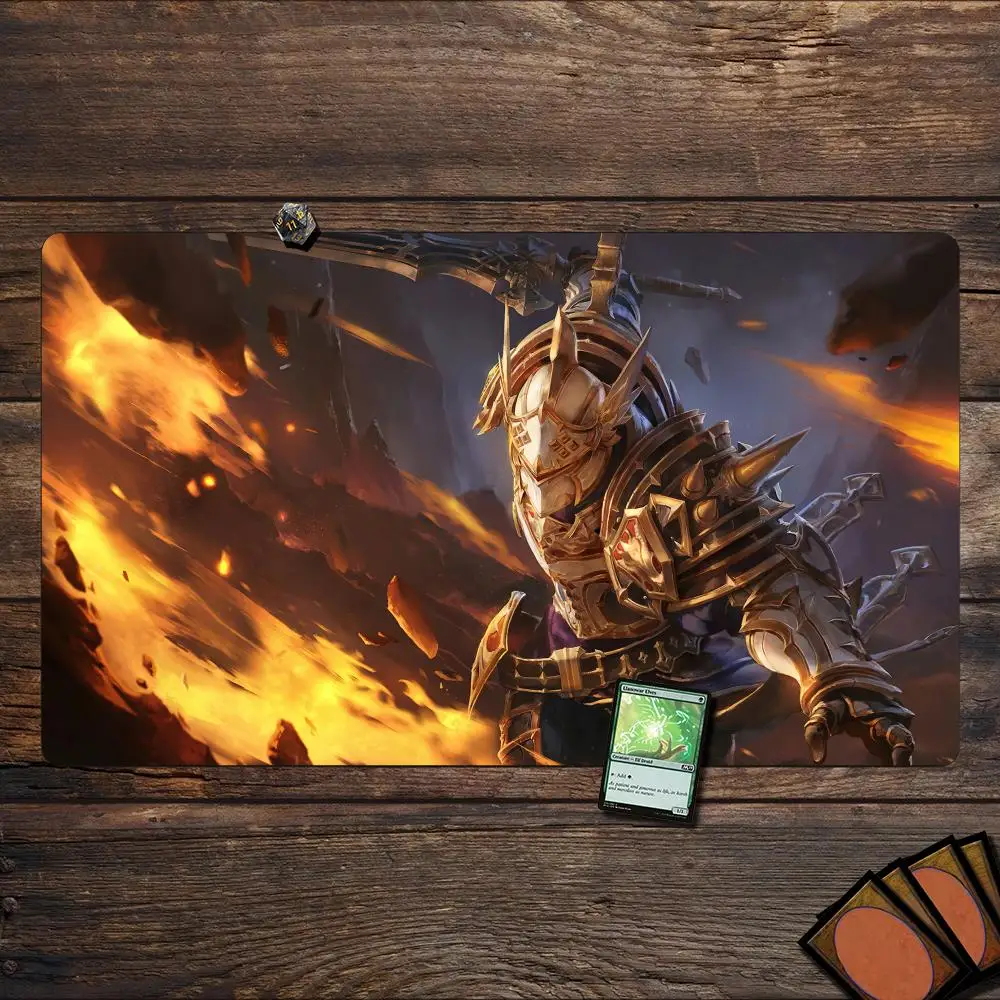 Legal tema cavaleiro mtg playmat cartão mágico batalha esteira antiderrapante durável 35x60cm comandante playmat tapete mágico mtg