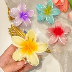 Bohemian Beach Vacation Lily Flower Hair Claw Sweet Hair Clip for Women Floral  Claws Fashion Girl  Accessories Gift