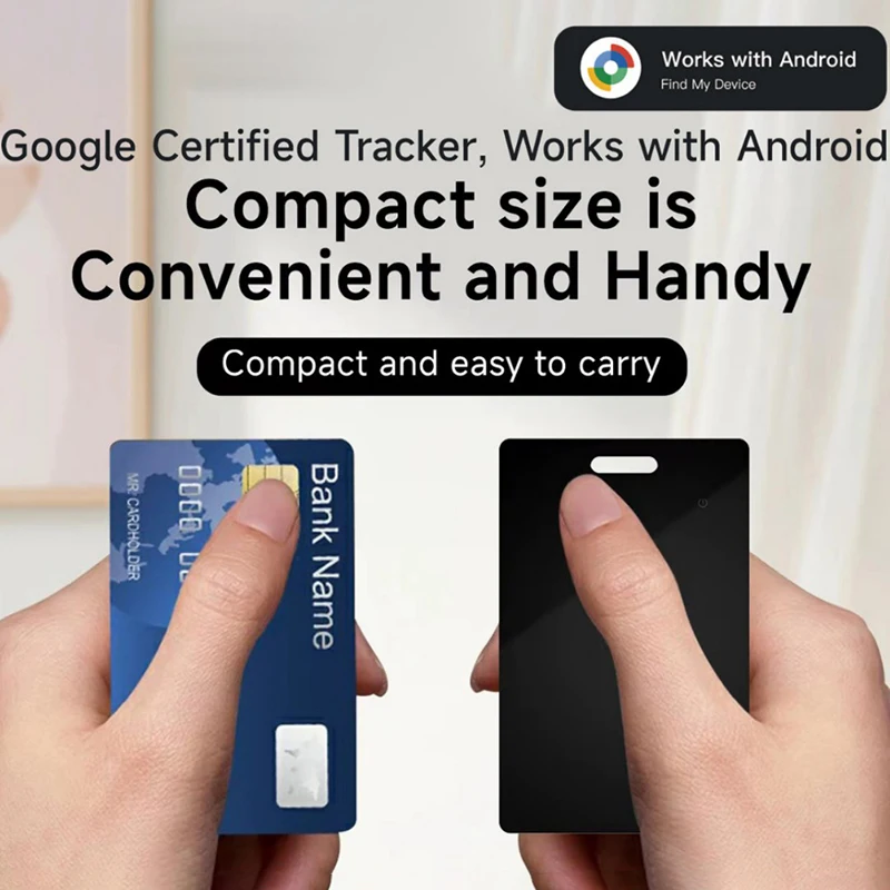 New Wallet Tracker Card Rechargeable Thin Finder Works with Google Find My (Android ) Item Locator for Luggage Tags Passports