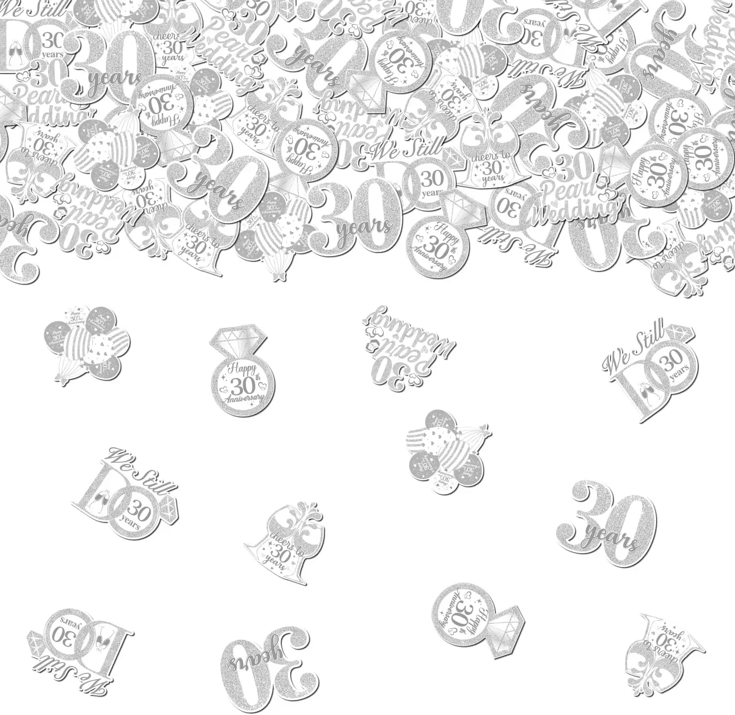 

200 шт., конфетти на годовщину свадьбы, 30 жемчуга, декор стола для годовщины свадьбы, вечеринки, двусторонняя печать