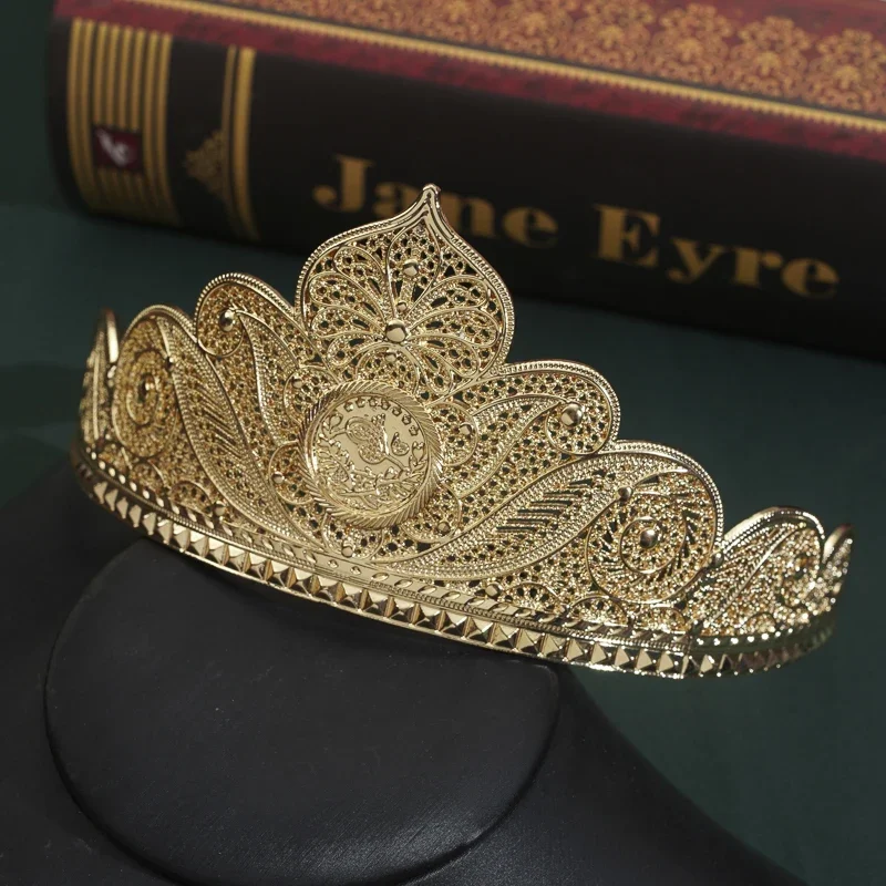 

Turkish Metal Gold Color Tiaras and Crowns Coins Headpiece for Women Forehead Hair Jewelry Wedding Accessories