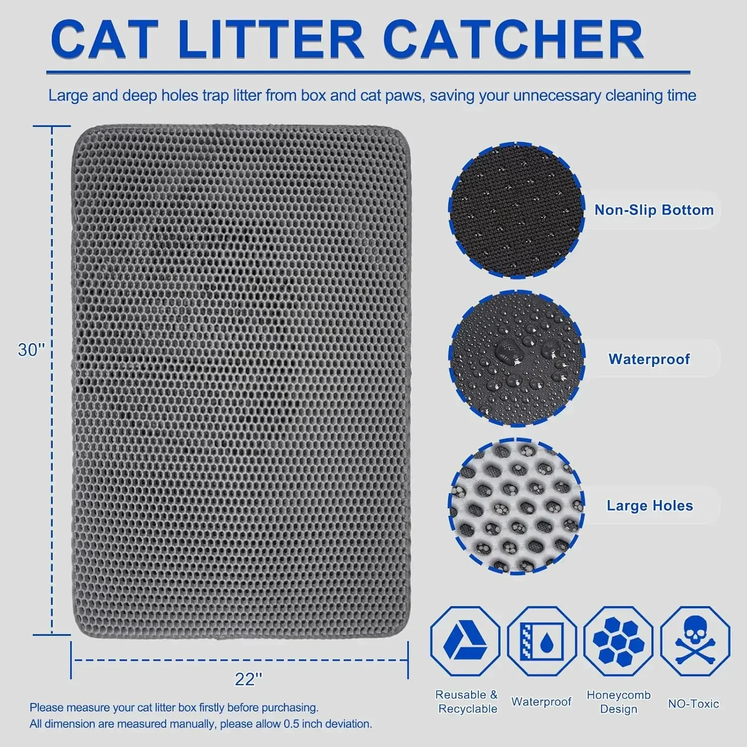 Pet Cat Litter Mat Waterproof Double Layer EVA Foldable Cat Litter Trapping Pet Carpet Bed Pads for Cats Pet Clean Supplies