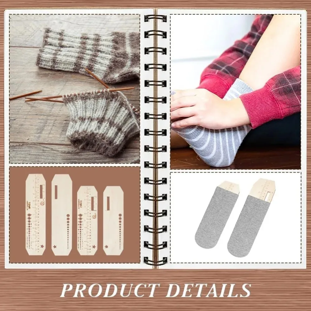 2 Stuks 2 Maten Hout Breien Liniaal 10-12X2.8 Inch Houten Sok Liniaal Breien Gehaakte Naald Gauge Weven gereedschap Handgemaakte Cadeau