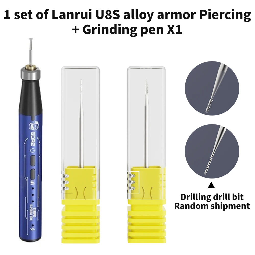 LANRUI U8S 2.35mm Alloy Piercing Sliding Drill Bit Set For Phone Repair Professional Sliding Thread Removal Tool