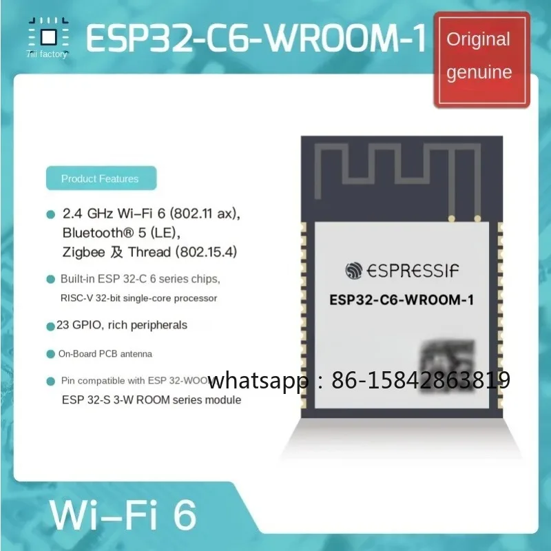 

5PCS ESP32-C6-WROOM-1 Module ESP32-C6 Series Wi Fi 6