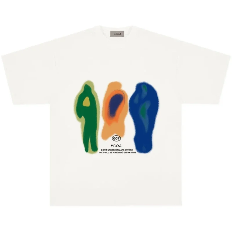 

Men T-Shirt Cotton Oversized Summer Printed Harajuku Hip Hop Loose Tops Tees Fashion Round Neck Short Sleeve Trend Y2K