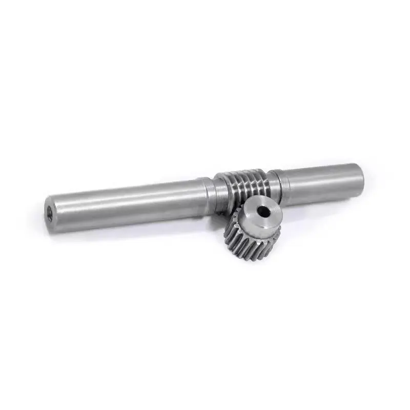 1pcs 1 Modulus 60 Teeth Reducer Worm Gear Process Hole And 1M Worm Rod Transmission Ratio 1:60 45# Steel For CNC Parts