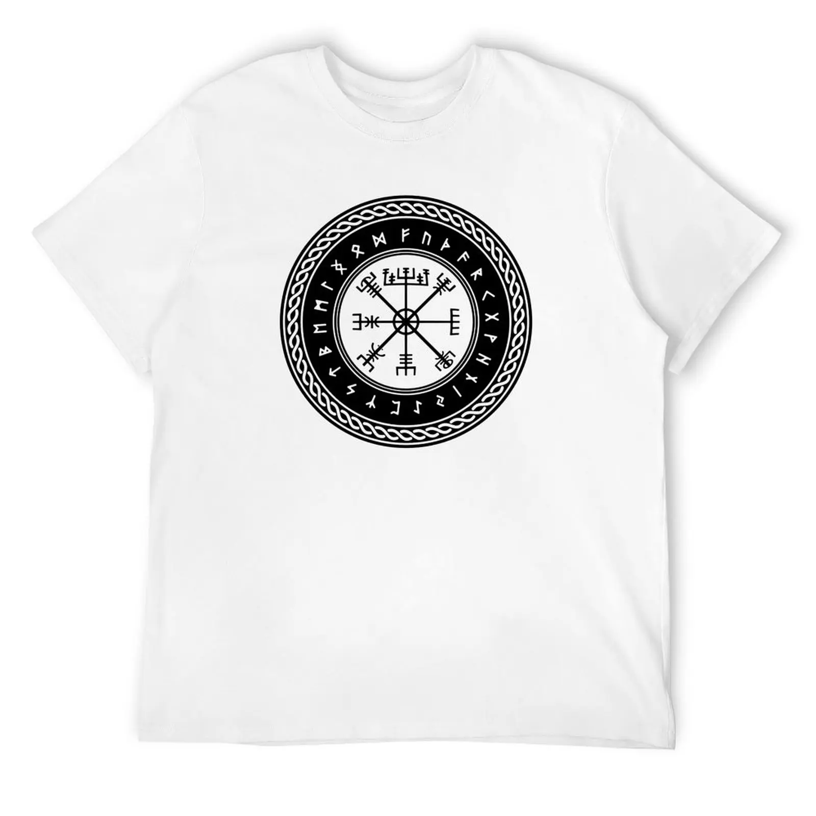 

Vegvisir Magical Nordic Runes Viking Compas T-Shirt plus sizes blue archive mens t shirt