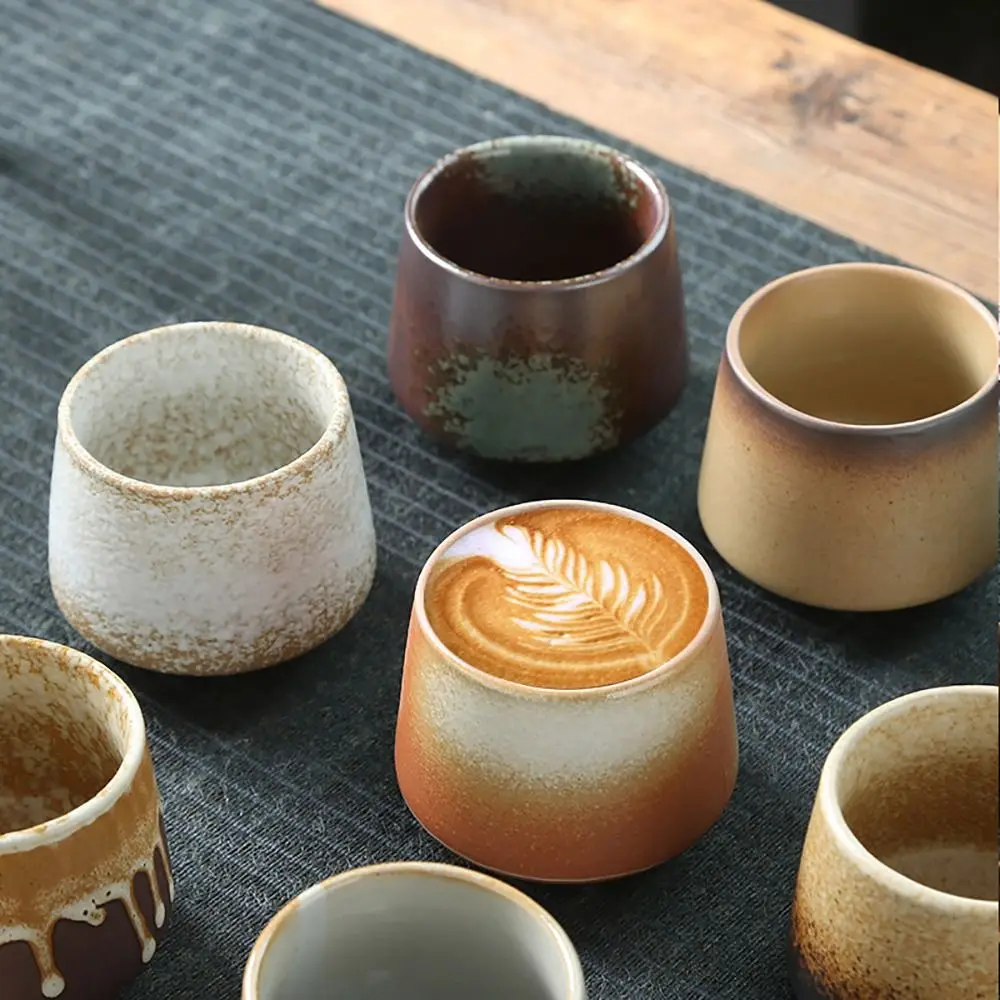 Retro Teacup Kiln Transformation Ceramic Coffee Cup Household Water Bowl Crude Pottery Creative Office Drinkware 200ML